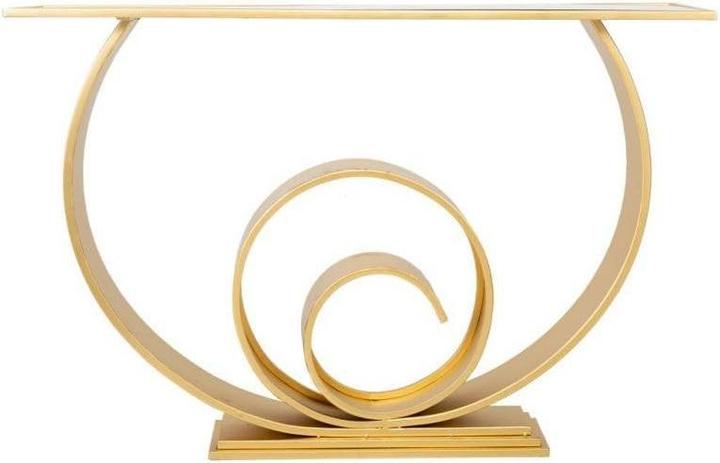 Image du produit Console d'entrée en métal doré (120 x 40 x 85 cm)