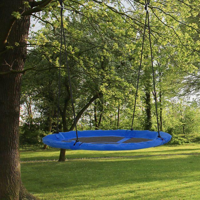 Produktbild Swisshandel24 Nestschaukel Ø110 cm, Hängeschaukel bis 150 kg, verstellbar Kinderschaukel, Tellerschaukel für 3-12
