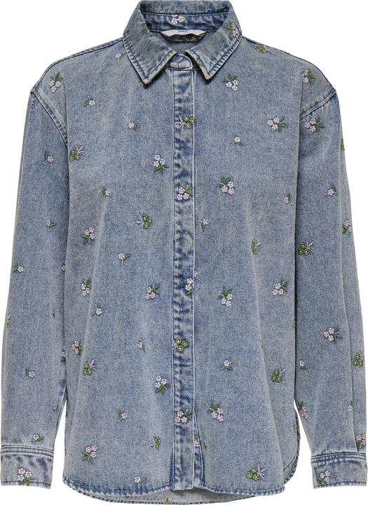 Only Onlvera L/S Flower Emb Shirt Dnm Yor (XS)