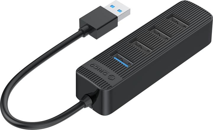 Actual product image Orico Converter TWU32-4A USB-A 3.1 hub / 1x USB-A 3.1 + 3x USB-A 2.0 + USB-C 5V/3A - black (USB-A, 4 ports)