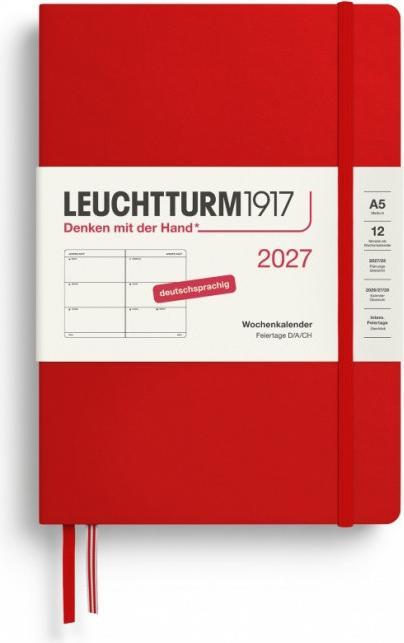 Produktbild Leuchtturm1917 WochenkalenderMediumA5Cherry2027 (A5, 1 Woche / 2 Seiten)