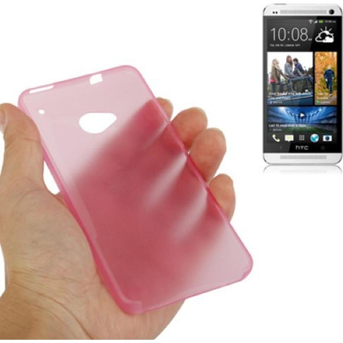 König Design Schutzhülle Case Ultra Dünn 0,3mm für Handy HTC One M7 Rosa Transparent (HTC One M7), Smartphone Hülle, Ros...