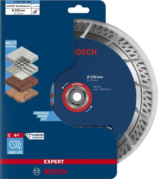 Immagine prodotto Bosch Professional Zubehör Dischi diamantati EXPERT MultiMaterial, 230 x 22,23 x 2,4 x 15 mm