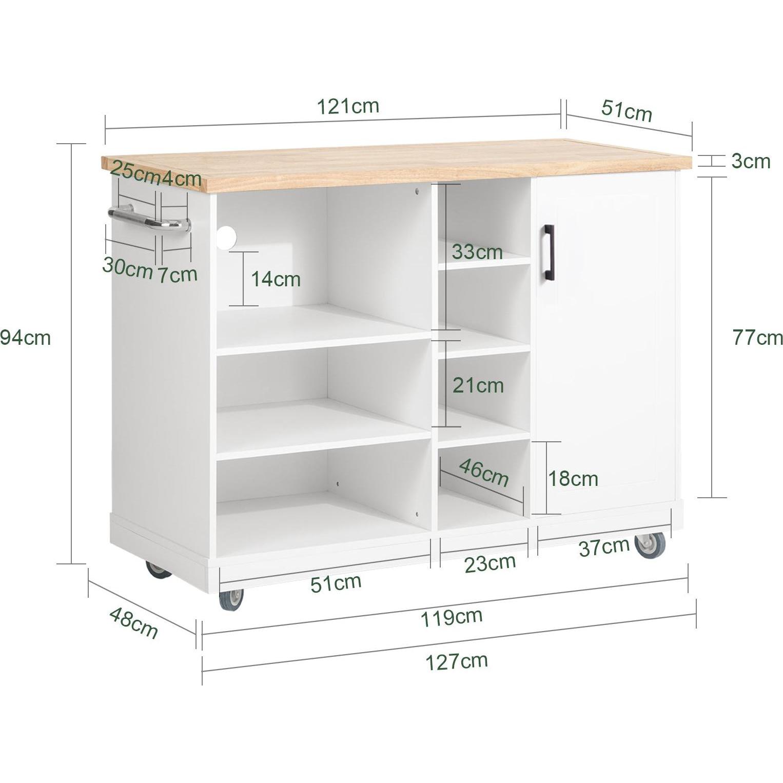 Thumbnail - SoBuy, Regal, Kücheninsel (127 x 48 x 94 cm)