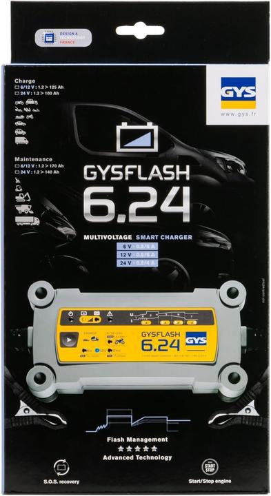 Produktbild GYS Ladegerät FLASH 6.24 (12V, 24V, 6V, 6 A)