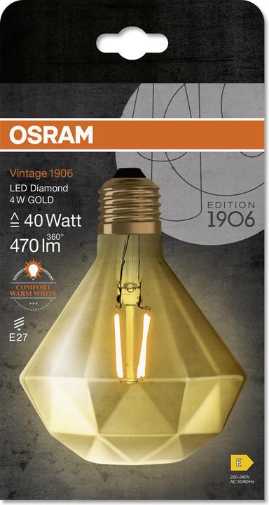 Produktbild Osram Vintage 1906 Led Special Shapes (E27, 4.50 W, 470 lm, 1 x, E)