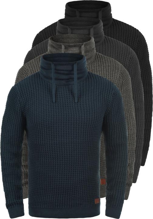 Actual product image Blend Wanko Men's Jumper Chunky Knit Pullover With Shawl Collar Made Of 100% Cotton (M)