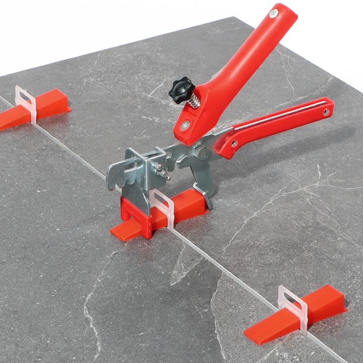 Actual product image XPOtool Tile Levelling System Set 800 Tile Wedges, 800 Pull Tabs 1.5mm, & Levelling Pliers
