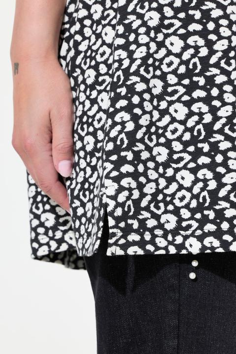 Actual product image Miamoda Long 3/4-Sleeve Leopard Pattern Shirt with Inscription (44)