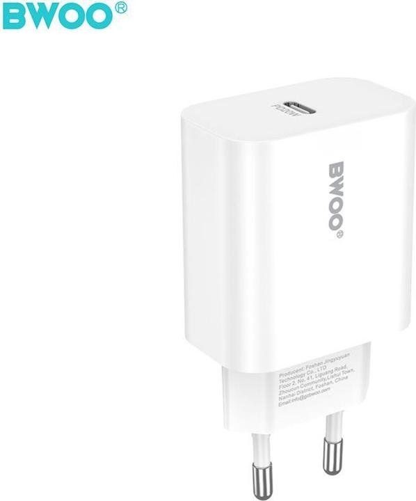 Actual product image Bwoo wall charger CDA233 PD 20W 1x USB-C white (20 W, 1 portion)