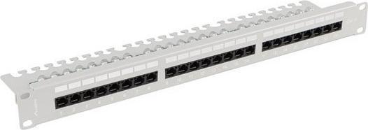 Produktbild Lanberg Patch Panel 24 Port 1u 19 Kat.6 Utp Z Organizerem Kablowym Szary