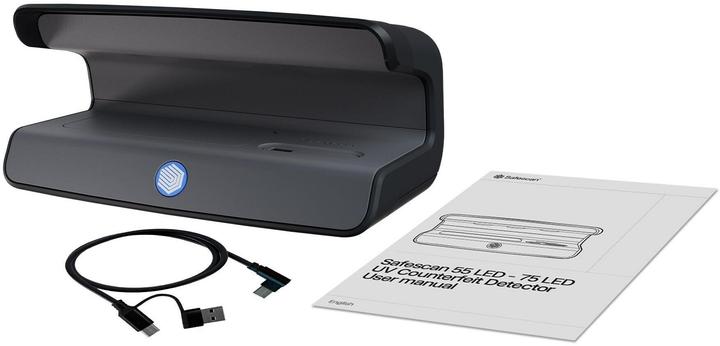Produktbild Safescan 55 LED UV Prüfgerät für Währungen, Pässe Schwarz (Geldscheinprüfer)