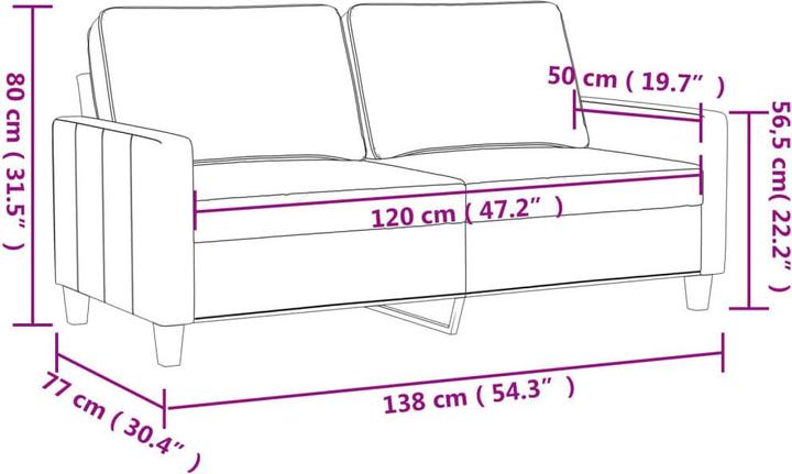 Actual product image VidaXL Hugibert (2 person sofa)