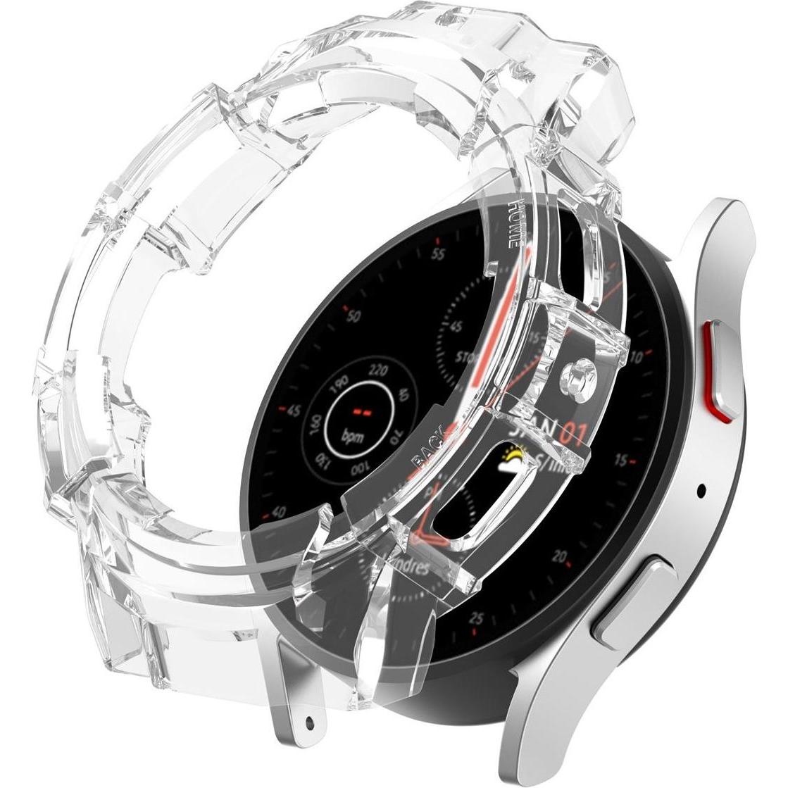 König Design Schutz Tasche Hülle für Samsung Galaxy Watch5 40mm Case Cover Bumper Etui Tasche, Smartwatch Zubehör, Trans...