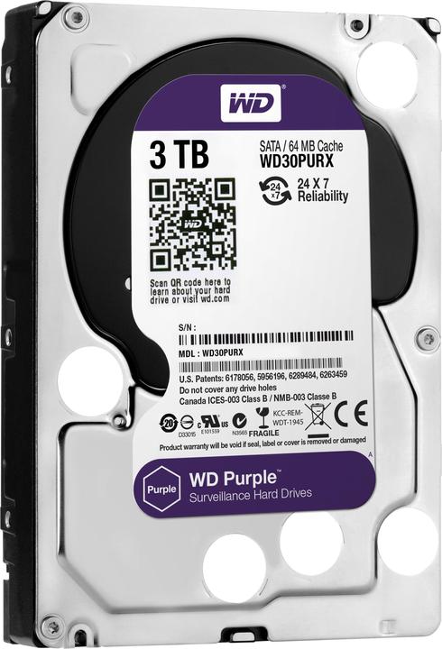 Image du produit WD Disque dur Purple WD30PURX (3 To, 3.5", CMR)