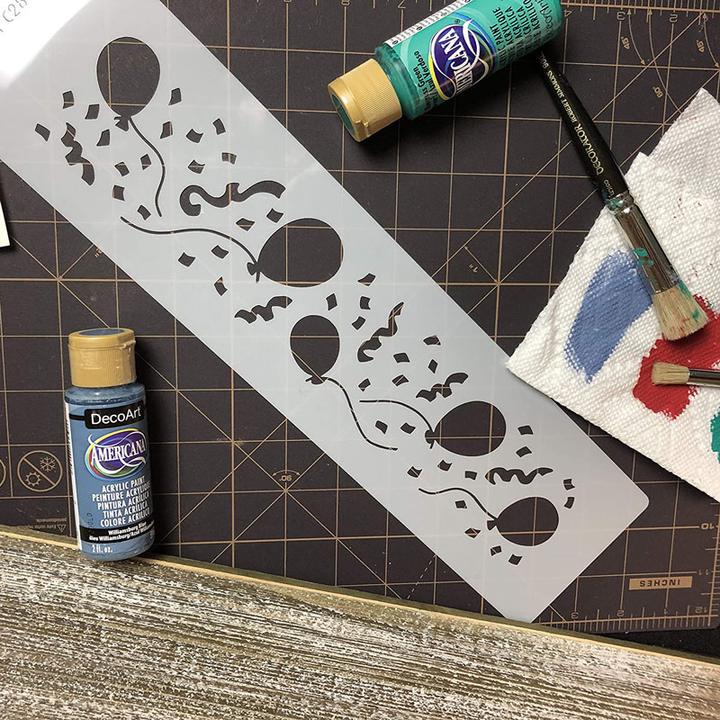 Actual product image Designer Stencils Balloons & Confetti Stencil