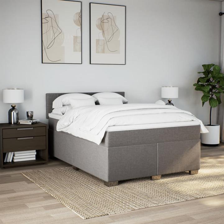 Produktbild vidaXL Bo x springbett mit Matratze 140 x 200 cm Stoff (140 x 200 cm)