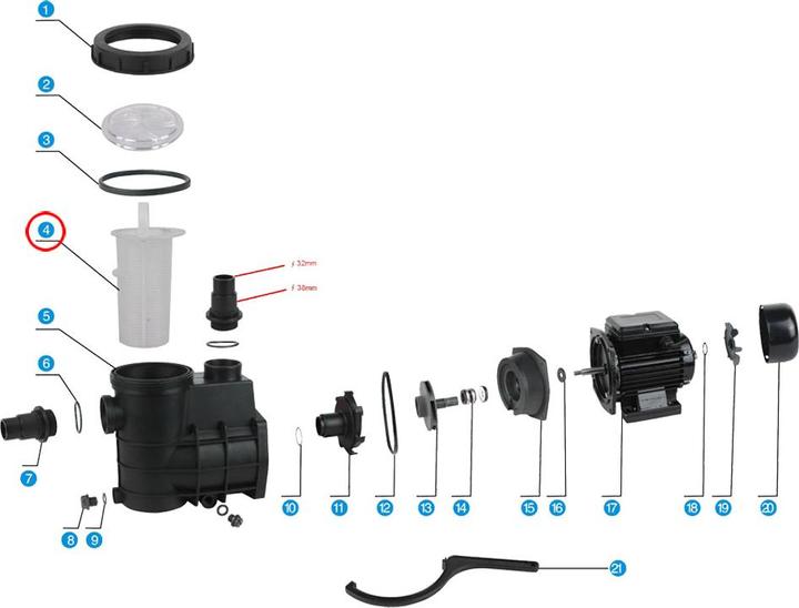 Produktbild SunSun Schwimmbadpumpe HZS-200 300 Ersatzteil Filter Korb Pool Pumpe