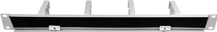 Actual product image LogiLink 19" cable management panel with 4 steel brackets and brush strip, light grey