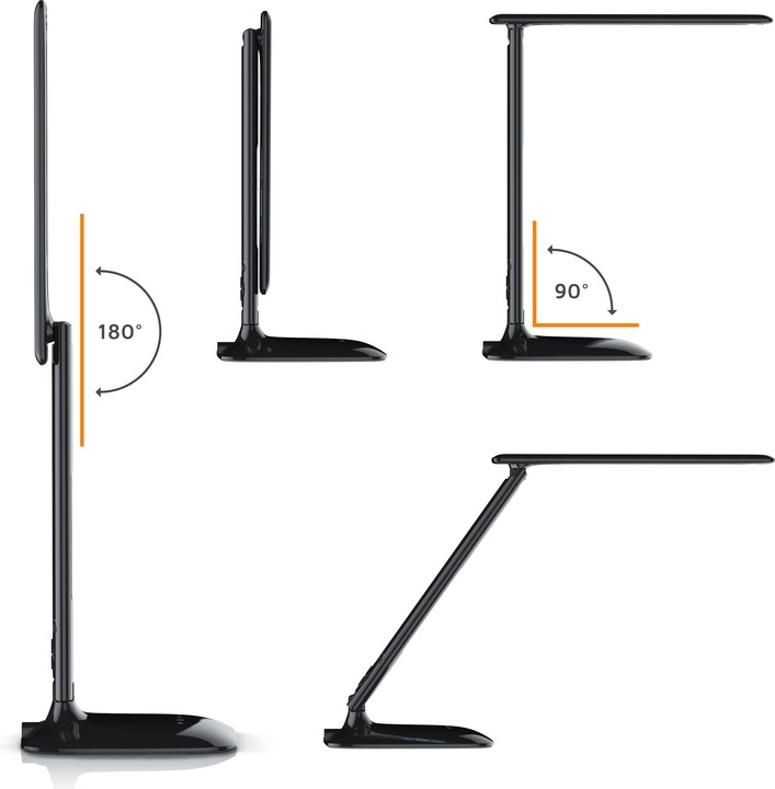 Produktbild Brandson dimmbare LED Schreibtischlampe - 3 Lichtfarben kalt warm neutralweiss mit 5 Helligkeitsstufen (450 lm)