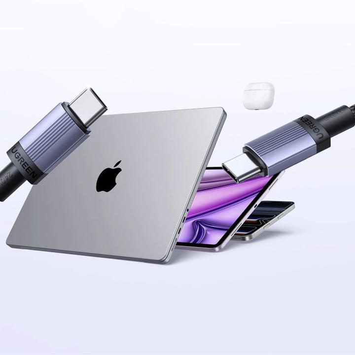 Actual product image Ugreen Cable USB USB-C - USB-C 1 m Czarno-szary (6941876269075) (1 m, 240 W)