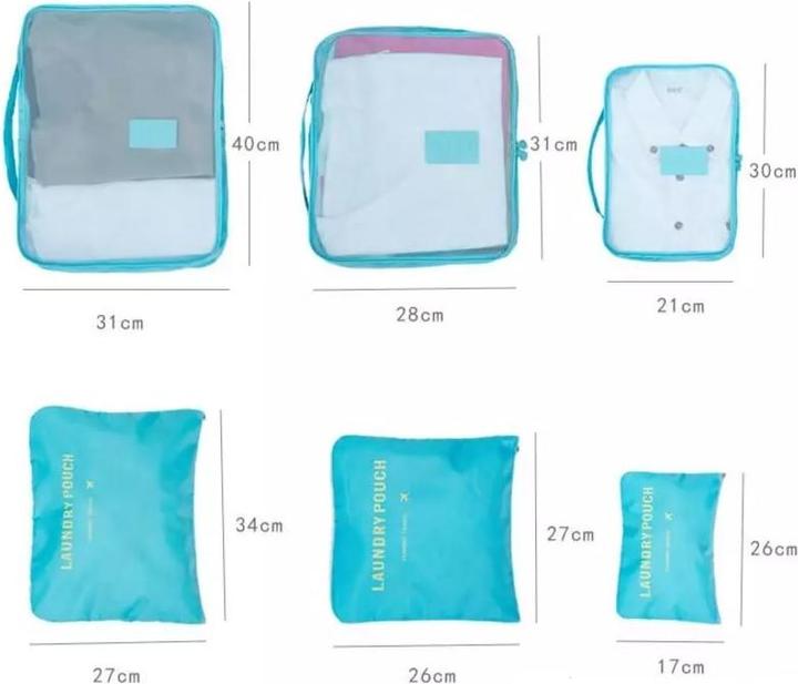 Immagine prodotto JTI Set di organizer per borse da viaggio - azzurro