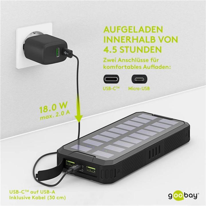 Actual product image Goobay QC/PD Solar (20000 mAh, 18 W, 74 Wh)