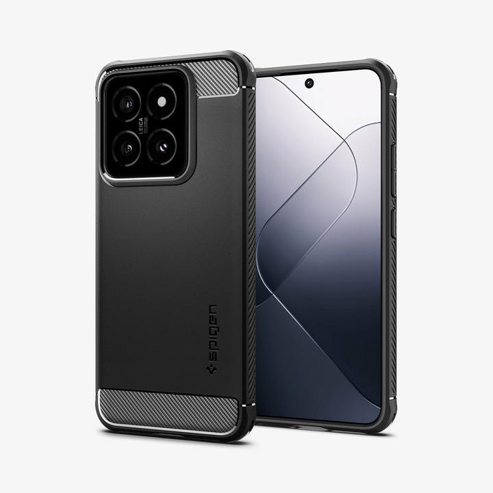 Actual product image Spigen Rugged Armor Xiaomi 14 czarny/matte black ACS07422 (Xiaomi 14)