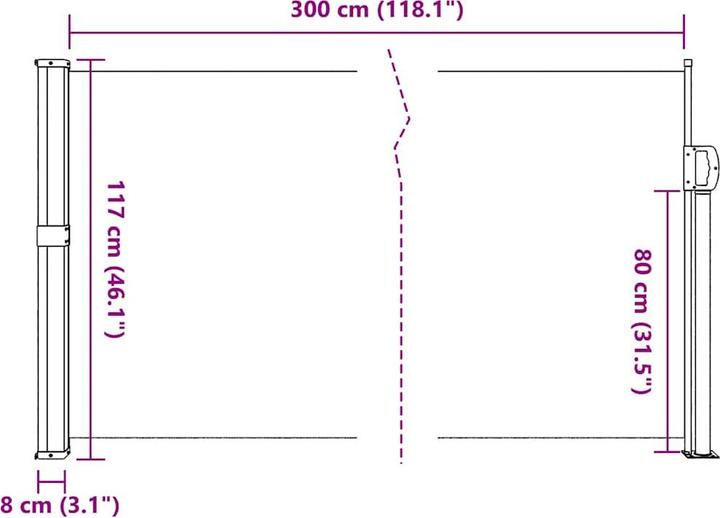 Image du produit vidaXL Store latéral extensible (3 m)