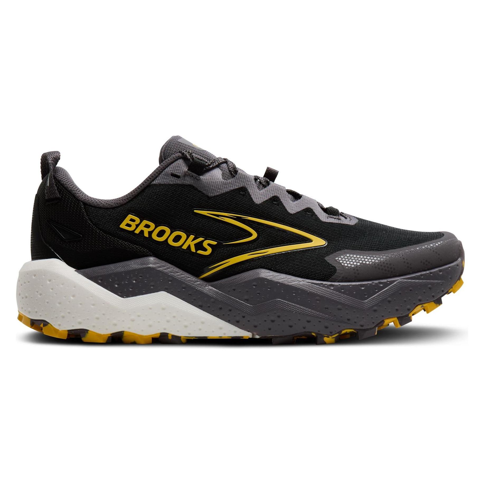 Brooks Running, Mannen, Hardloopschoenen, Brooks Caldera 8 - Black/Rabbit/Zest (43), Oranje, Zwart