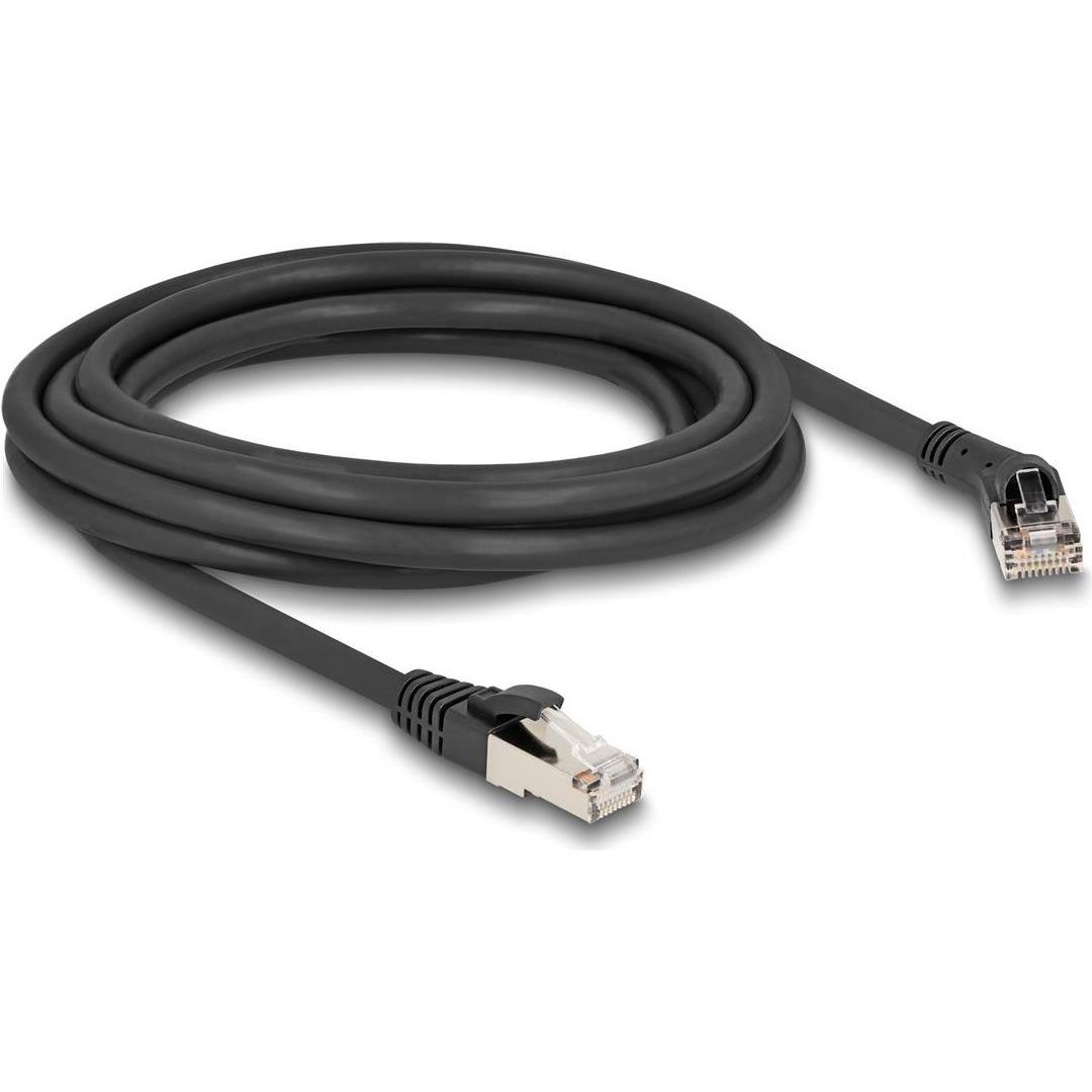 Thumbnail - Delock RJ45 Netzwerkkabel Cat.8.1 S/FTP Stecker 45� nach rechts gewinkelt zu Stecker gerade bis 40 (S/FTP, CAT8.1, 3 m...