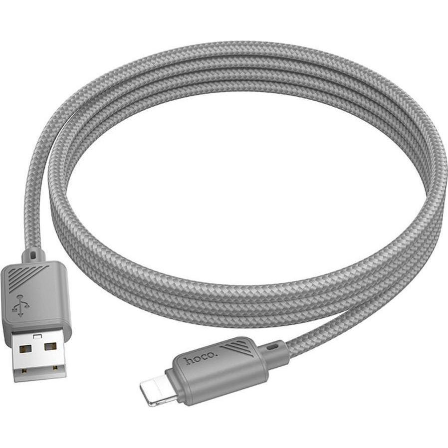 Hoco Cable Cable Usb A To Lightning 2,4A X113 1 M Gray (1 M), Cavo Usb