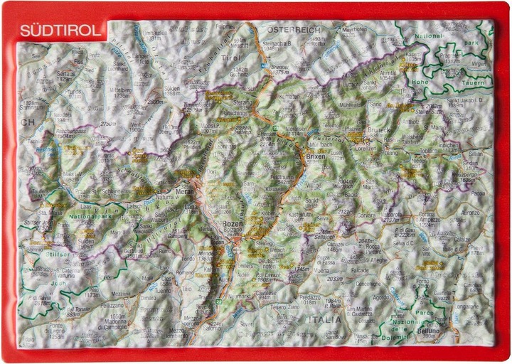 Actual product image 3D relief postcard South Tyrol