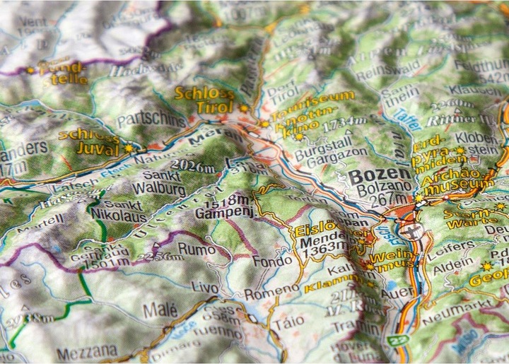 Actual product image 3D relief postcard South Tyrol