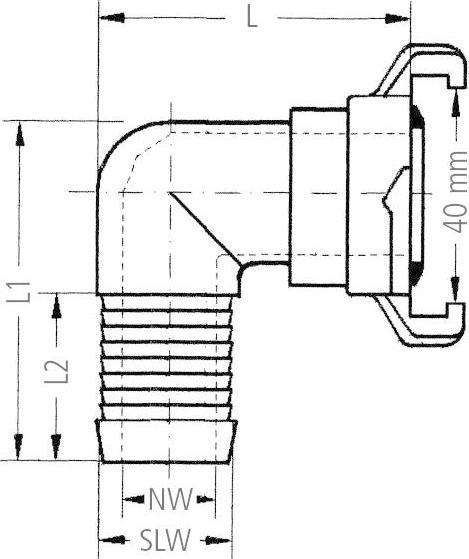 Produktbild Geka Winkelschlauchstück 360 mit Schlauchtülle drehbar, MS 90° - 19 (Winkelhahnstück, 19 mm)