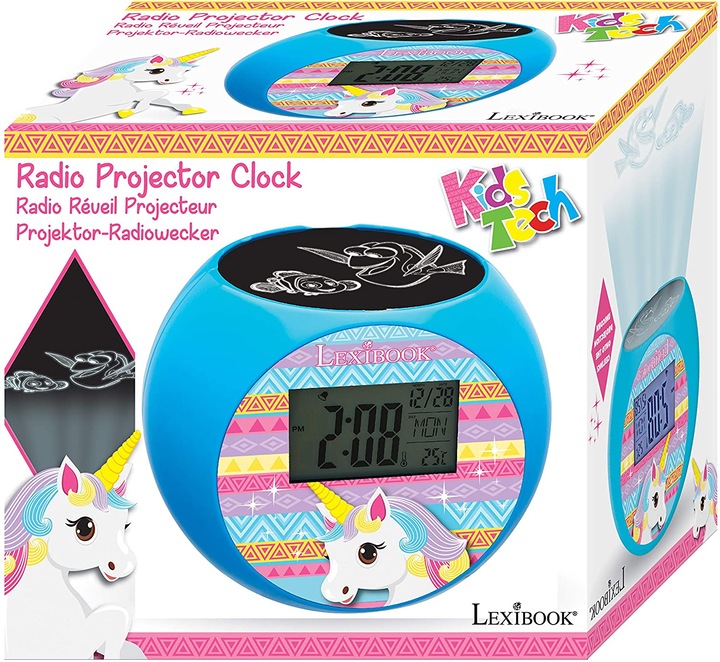 Actual product image Lexibook Unicorn Projector Radio Alarm Clock (RL975UNI)
