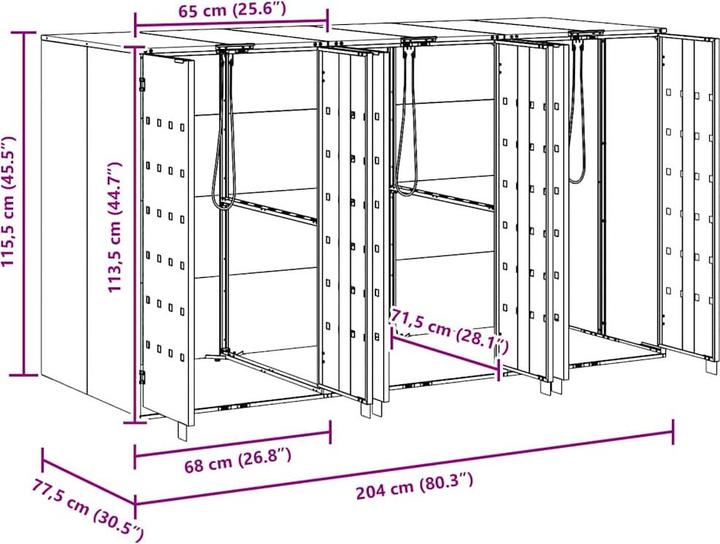 Produktbild vidaXL Rollbehälterlagerung