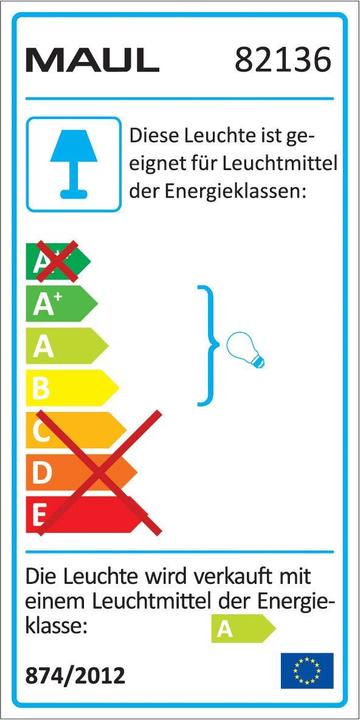 Energy Label Maul Desk lamp (840 lm, G23)