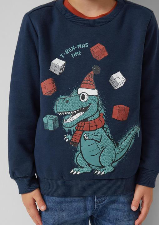 Produktbild s.Oliver Sweatshirt Kuscheliges Sweatshirt mit X-Mas-Frontprint (98)