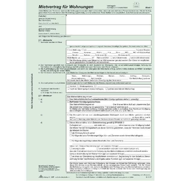 Produktbild Rnk 10 RNK-Verlag 524/10 Mietverträge für Wohnungen (8 x)