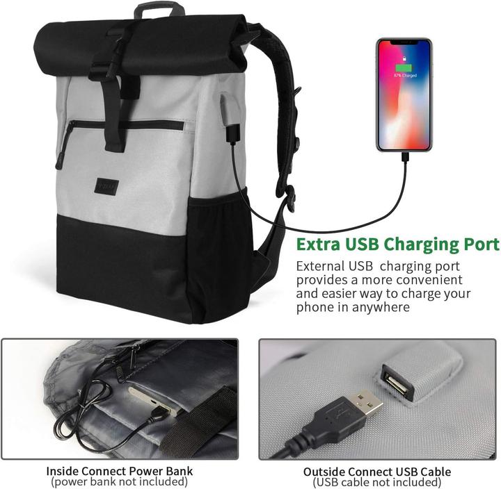 Actual product image Rjeu Rolltop Rucksack mit Laptopfach