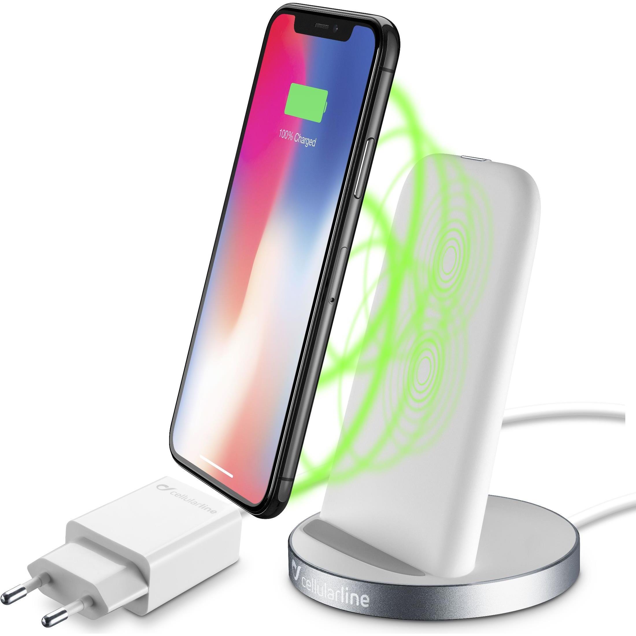 Cellularline Wireless Fast (10 W), Wireless Charger, Weiss