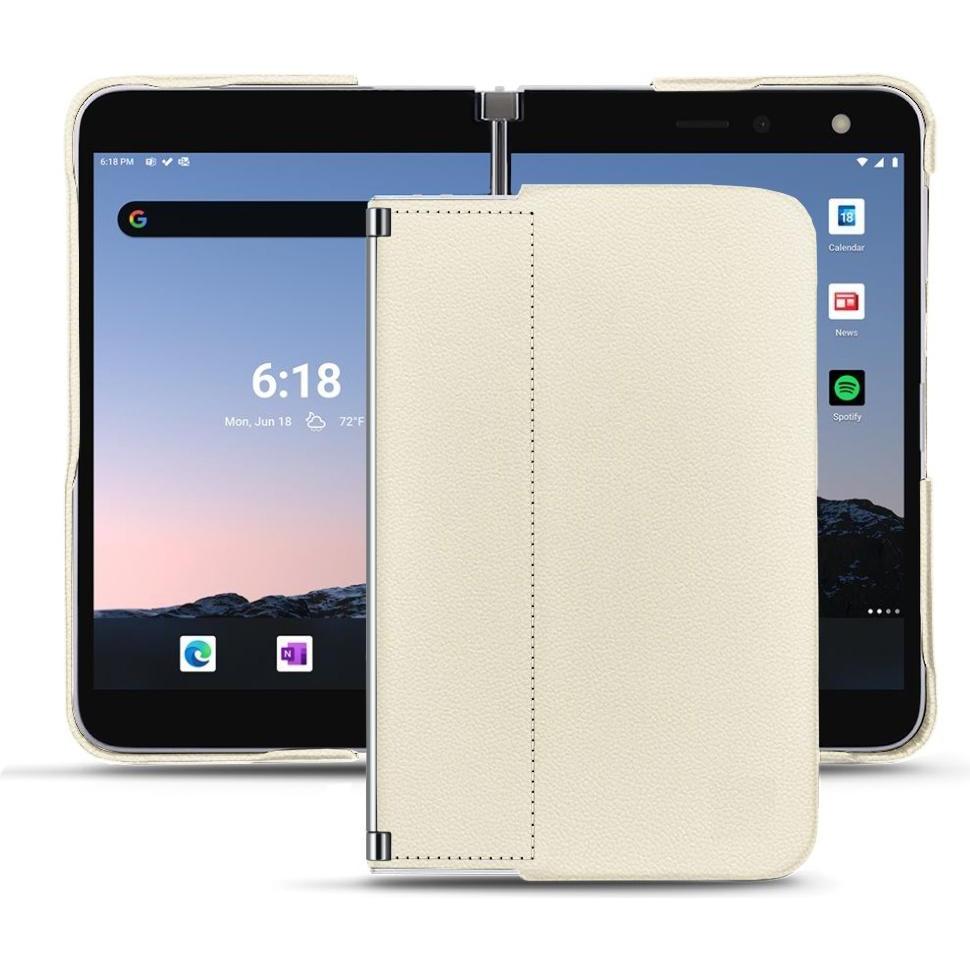 Noreve Lederschutzhülle (Microsoft Surface Duo 2), Smartphone Hülle, Weiss