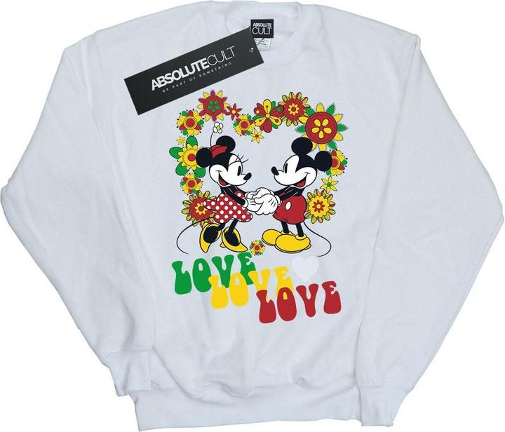 Actual product image Disney Mens Mickey And Minnie Mouse Hippie Love Sweatshirt (S)