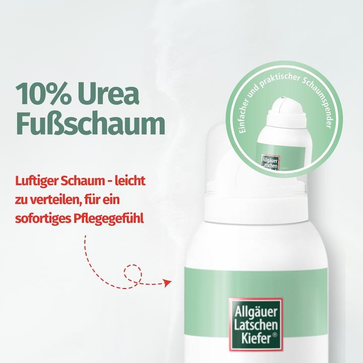 Immagine prodotto Dr. Theiss ALLGÄUER LATSCHENKIEFER 10% Urea Fussschaum, 150 ml Schaum (Deodorante per piedi e polvere, 150 ml)