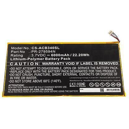 CoreParts Battery for Acer Tablet (6000 mAh), Notebook Akku, Schwarz