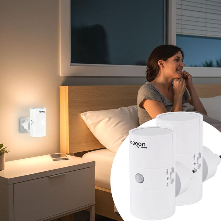 Casativo 2er-Set Steckdosen Nachtlicht