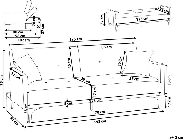 Produktbild Beliani Lucan (Bettsofa)