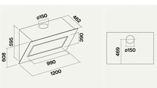 Actual product image Falmec Quasar Design 120 N Black (Wall hood)