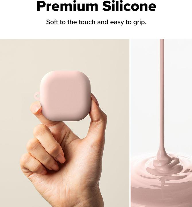 Actual product image Ringke - Silicone - Xiaomi Redmi Buds 4 Pro - Pink Sand (Charging case cover)